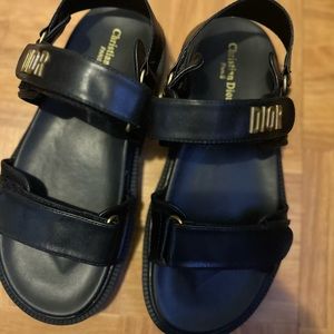 DIORACT sandals! Black lamb skin new never worn. Size 38